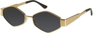 mosanana Trendy Hexagon Metal Sunglasses for Women Small Retro Style MS52475
